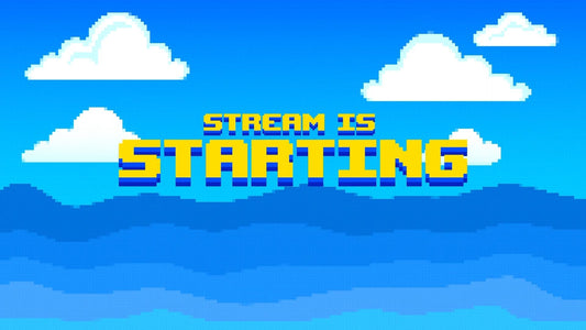 Bluebit Skies Animated Stream Overlay Pack – Twitch, OBS & Streamlabs | Pixel Art Gaming Overlay