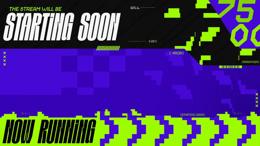 Marathon Stream Overlay, Animated screens, Animated Alerts, Stinger Transition