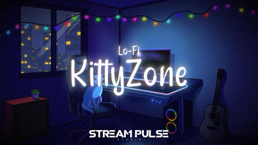Lo-Fi Kitty Zone Animated Stream Overlay Pack – Twitch, OBS & Streamlabs | Cozy Lofi Streaming Graphics