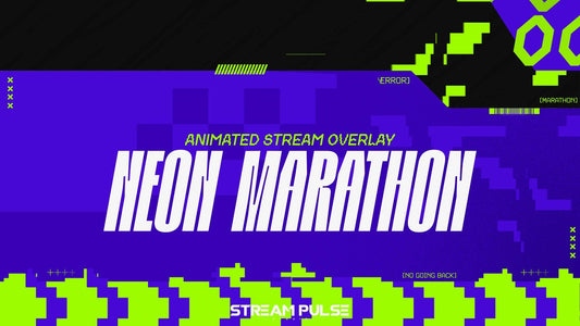 Marathon Stream Overlay, Animated screens, Animated Alerts, Stinger Transition