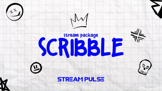 Scribble Animated Stream Overlay Pack – Twitch, OBS & Streamlabs | Creative Doodle Streaming Graphics