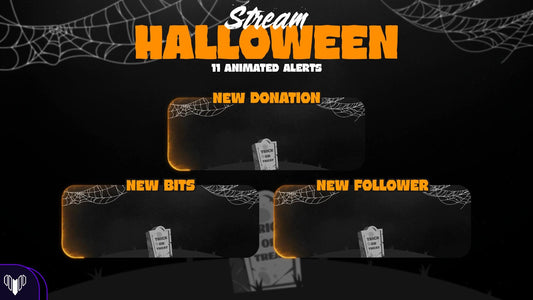 Halloween Animated Stream Overlay Pack – Twitch, OBS & Streamlabs | Spooky Streaming Graphics